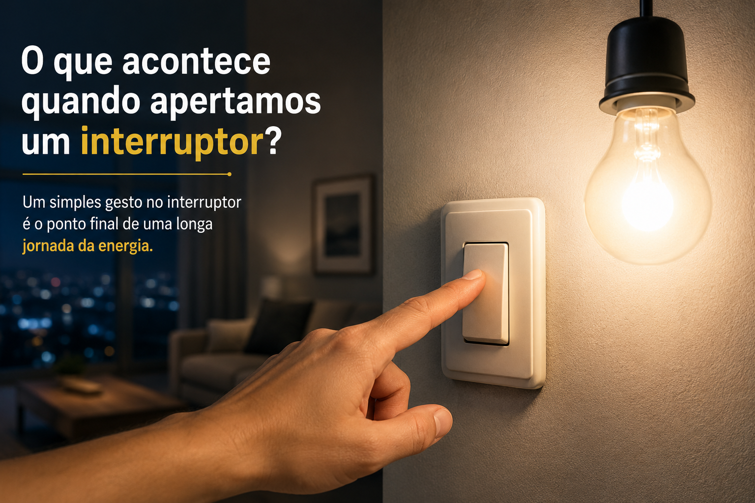 Como a energia elétrica chega à lâmpada ao apertar o interruptor
