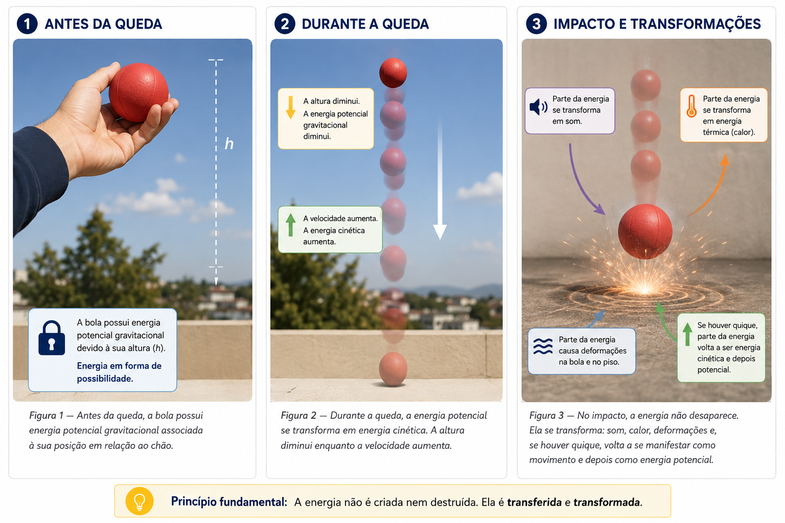 Energia não desaparece: ela se transforma